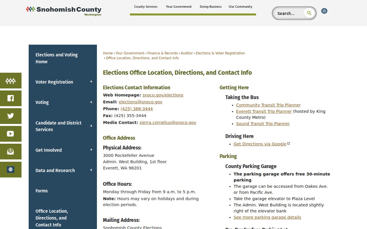North Lynnwood voter records contact information for Snohomish County Elections